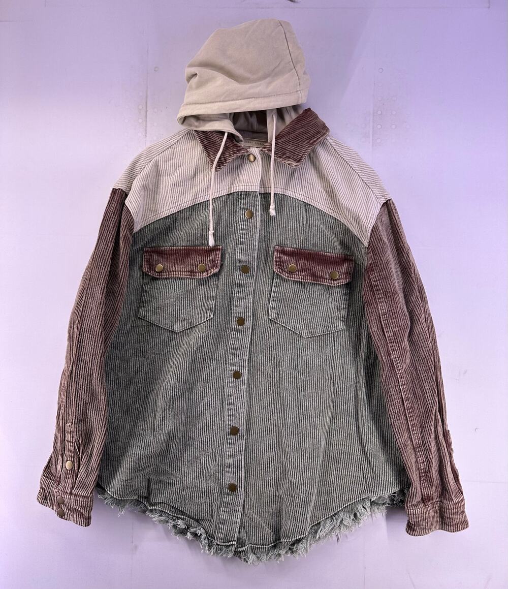 Gilded intent Green Brown Jean Jacket Size Medium